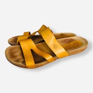 Yokono Mustard‎ Yellow Cork Sandals Women's 9 Boho Minimalist Spain Lagenlook